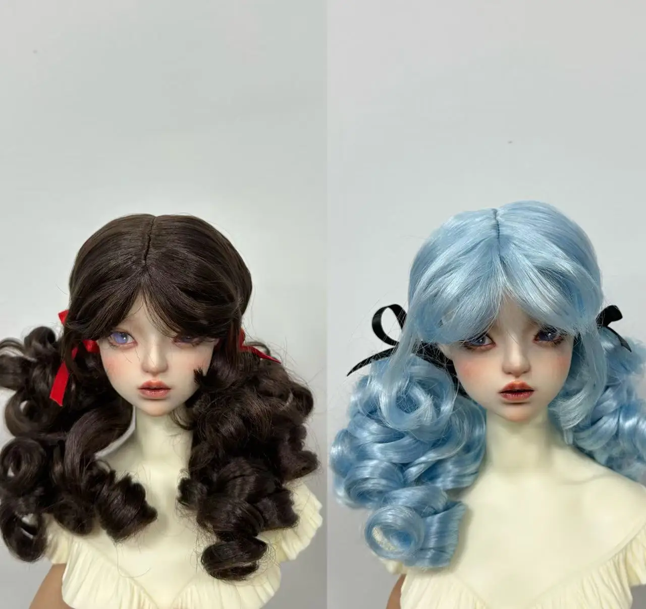 

FStyler для Alice 1/6 1/4 1/3 Кукольный парик Длинные волнистые синтетические мохеровые парики 7 8 9 дюймов Голова Золото Коричневый Синий BJD Куклы Аксессуары для париков