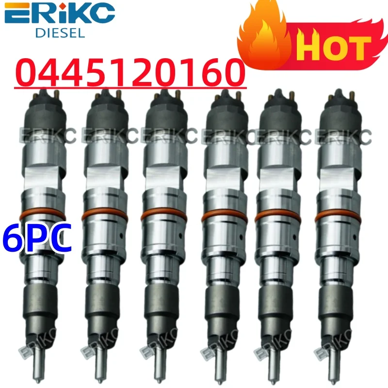 

0445120160 M60001112100A38 Fuel Injector 0445 120 160 0 445 120 160 for Yuchai YC6MG M60001112100A38 ERIKC 6PCS