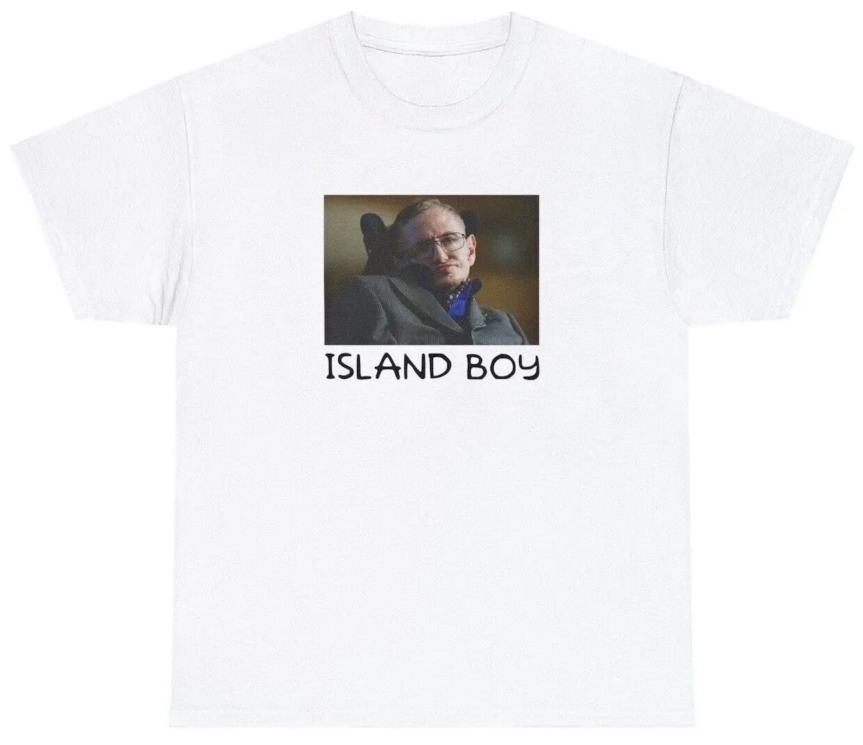 Funny Meme TShirt Stephen Hawking Epstein Island Boy Joke Dark Humor Tee