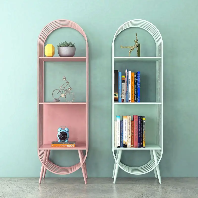 Creative Iron Bookshelf Book Shelf Furniture Floor Book Storage Rack Book Cabinet Multi-Layer Book Rack For Living Room Bedroom