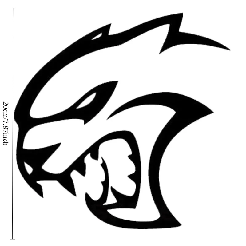 

1PC Fierce Beast Head Sticker - Red/White/Black 20cm/7.87inch Waterproof Adhesive Decal | Car Vehicle Decor