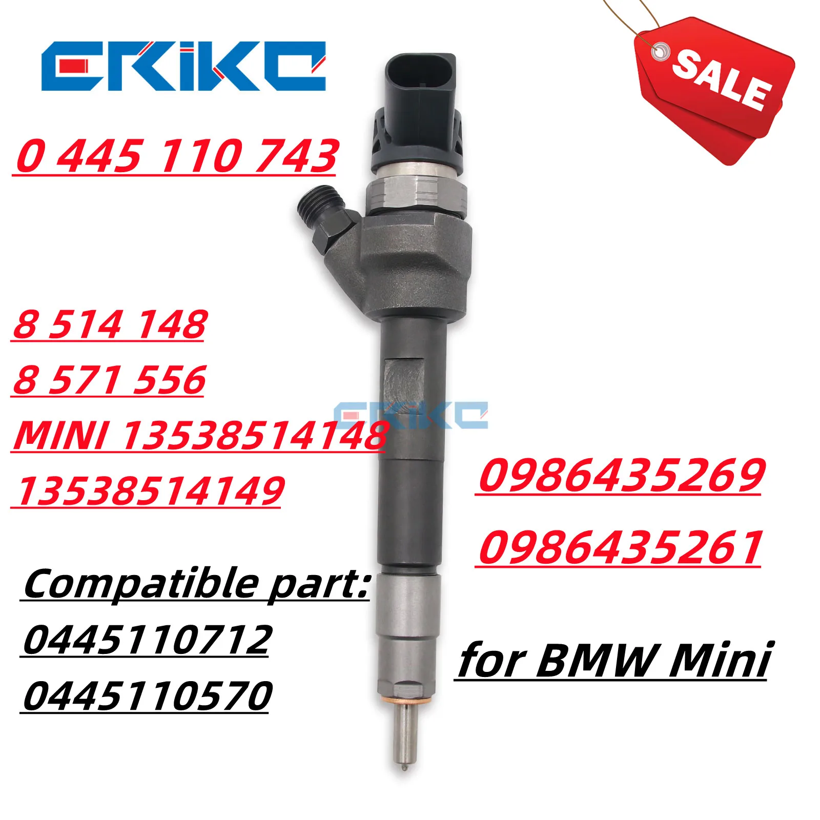 ERIKC 0 445 110 743 Diesel Injector 0 445 110 743 0445110712 0986 435 269 0986 435 261 0 445 110 570 for BMW 5 Series 518/520