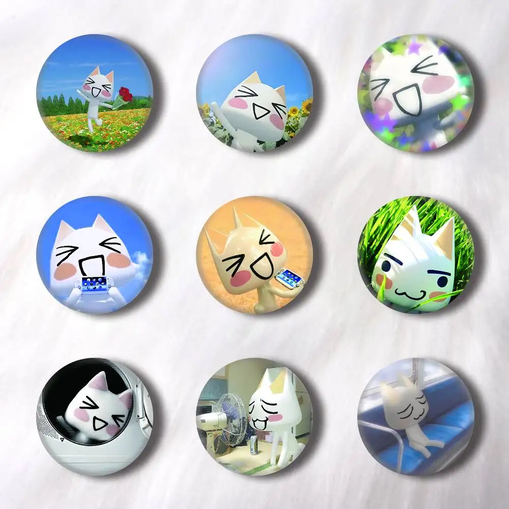 Kawaii Toro Inoue Cat Creative Round Button Badges Pin Brooch Backpack Jewelry Gift