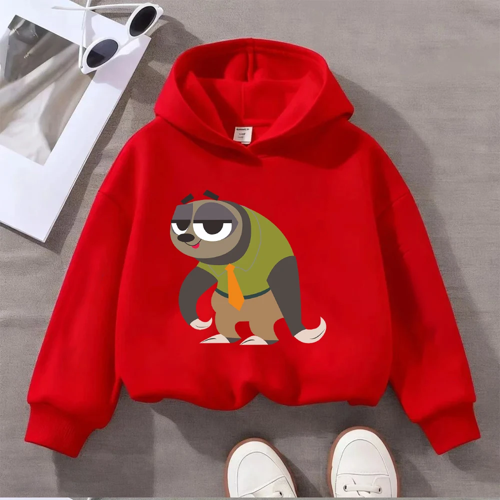 ديزني الرجال النساء الاطفال لطيف الكسل في مكتب موحدة طباعة هوديي عادية كم طويل البلوز البلوز موضة الحيوان الرسم #3