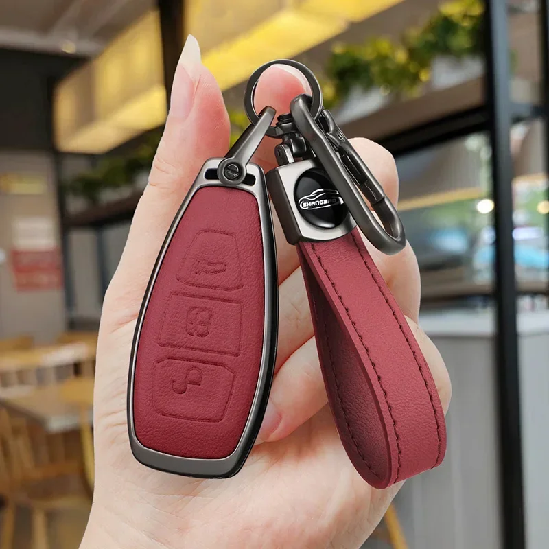 

Zinc Alloy Leather Car Key Shell Case Fob For Ford Fiesta Focus Mondeo C-Max B-Max Kuga Smart Key Cover 3 Buttons Auto Parts