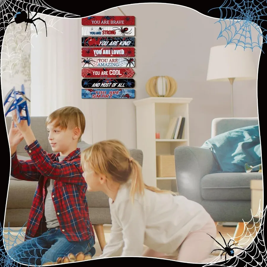 Spider Room Decor Boys Bedroom Wall Decor Inspiratiol Spiders You Are Brave Wall Wooden Art Little Boy Teen Bedroom Playroom Ho