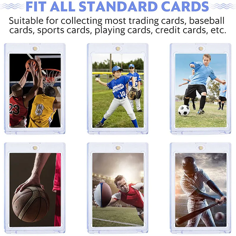 10Pcs/Pack Magnetic Card Holder 35Pt for Trading Cards Baseball Card Protector Case Magnet Top Loaders for Sports Cards