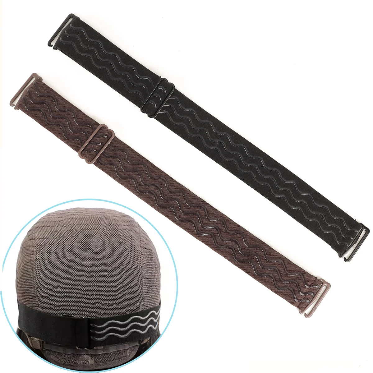 

1/2/3/5Pcs Anti-Slip Elastic Bands For Wigs 3Cm Width Silicone Elastic Band With Adjustable Strap To Secure Wigs Accessories