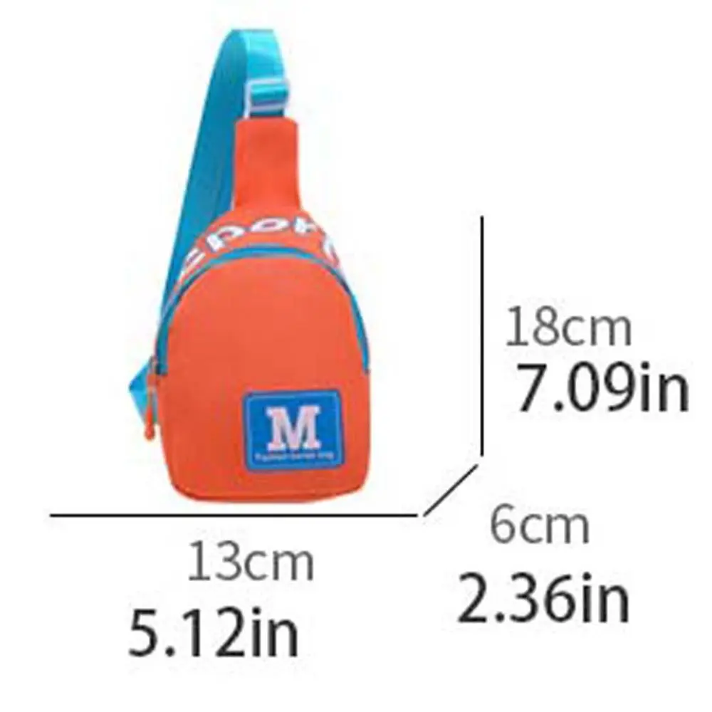 Bolso de pecho de nailon para niños, bandolera de estilo coreano con letras M, bolso deportivo para viajes al aire libre