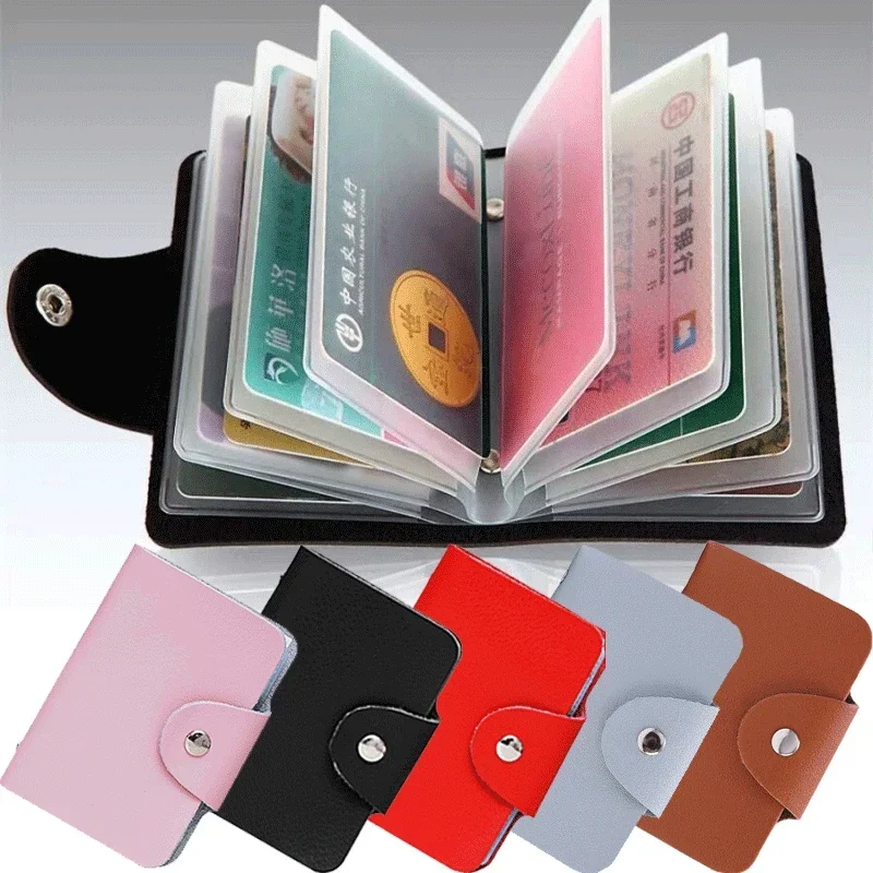 24 Bits Creditcardhouder Business Bankkaart Pocket Pu Grote Capaciteit Kaart Contant Opslagclip Organizer Case Id Holder Pouch