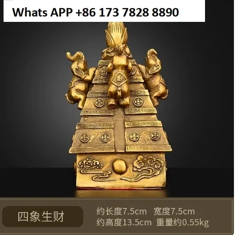 

Медная фигурка удачего богатства, четыре слона, богатство, украшения для домашнего офиса, настольный декор