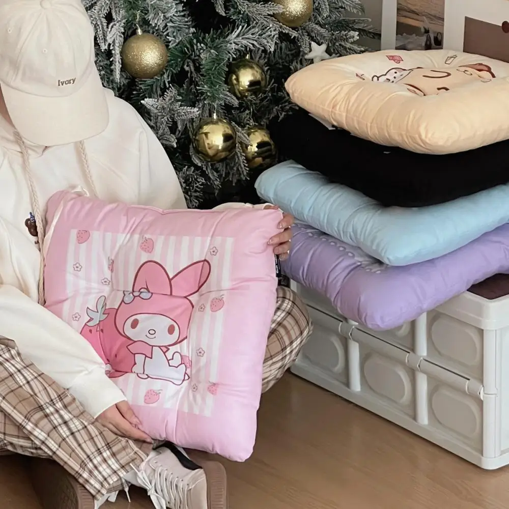 

Miniso Cute Plush Melody Kuromi Cinnamoroll Office Bench Dormitory Bottom Seat Cushion Thickened Soft Cushion
