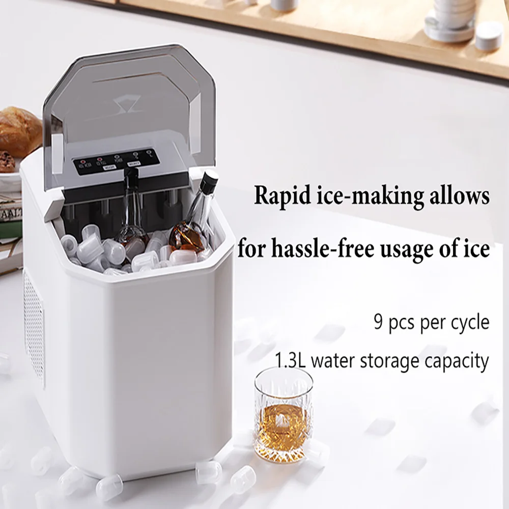 Máquina para hacer cubitos de hielo, dispositivo pequeño y automático con aplicación IoT, para casa, cocina, oficina, Bar y fiesta