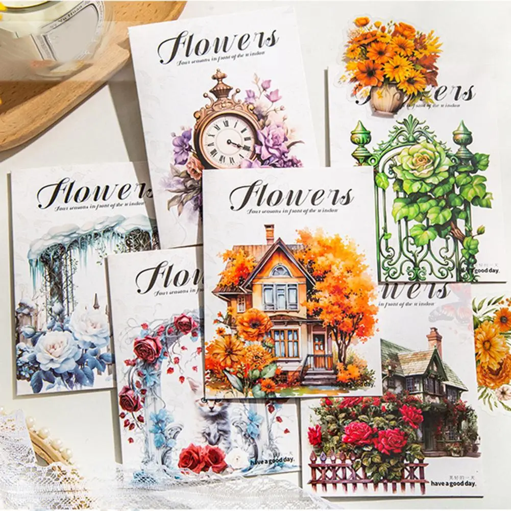 مجموعة من 30 ملصق زهور ، ملصقات زهور ، سلسلة الفصول الأربعة ، مقاومة للماء ، للفتيات المراهقات ، لابتوب ، هاتف ، لوح تزلج ، سجل قصاصات