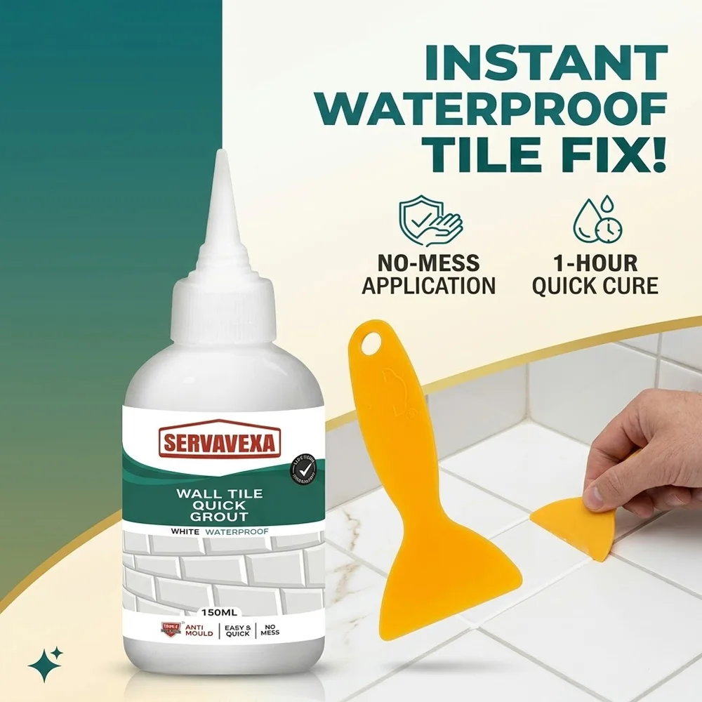 Professional 150ml Tile Grout Repair Kit Waterproof Pre-mixed Sealer for Kitchen Bathroom Wall Floor Gap Filler Agent with Tool