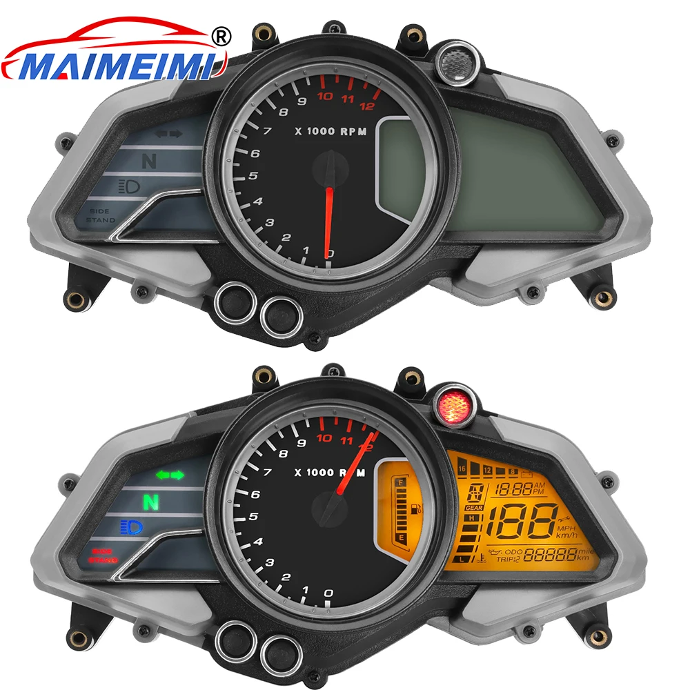 

Тахометр 12000 об/мин, цифровой одометр, спидометр мотоцикла, ЖК-инструмент для Bajaj pulsar 135 150 160 180 200NS