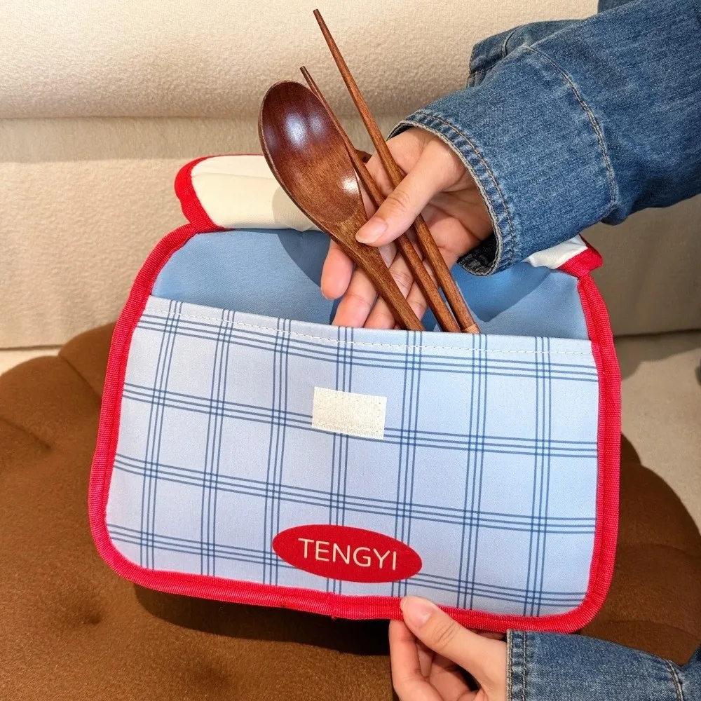 Portable Cartoon Insulated Lunch Bag Cold Insulation Aluminum Mold Picnic Bag Reusable Patchwork Design Food Storage Pouch
