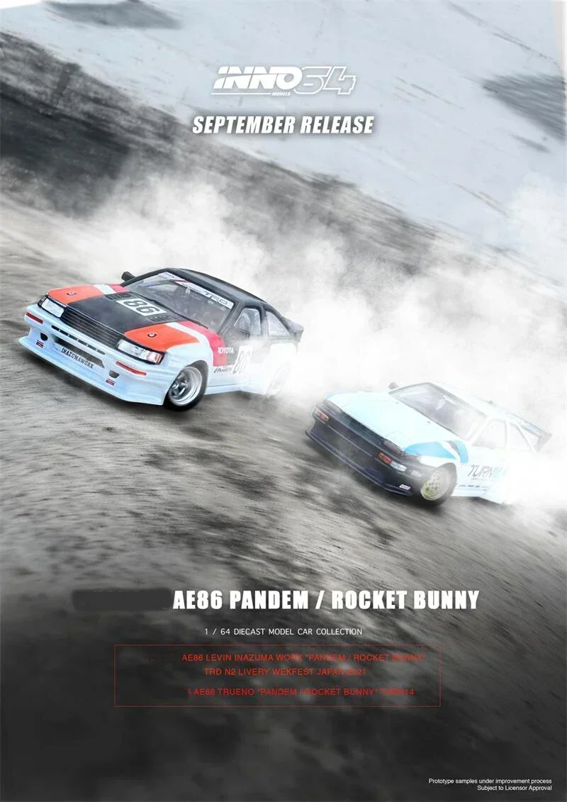 

INNO 1:64 AE86 Levin INAZUMA WORX PANDEM ROCKET BUNNY Diecast Model Car