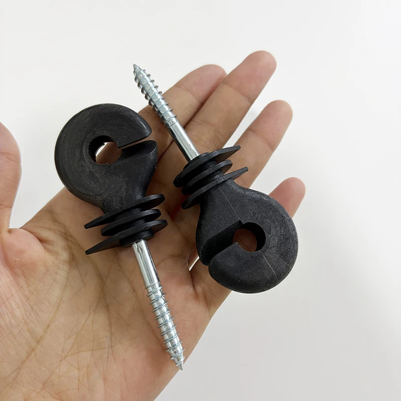 20 Pcs Screw-in Ring Electric Fence Insulator Self Tapping Wood Post Insulators for Polywire Alloy Steel Wire Fence Accessories view 6