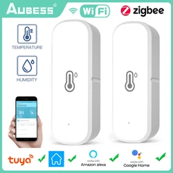 Tuya Smart Wifi Temperatuur En Vochtigheid Sensor Indoor Hygrometer Thermometer Smart Leven Control Ondersteuning Alexa Google Assistent