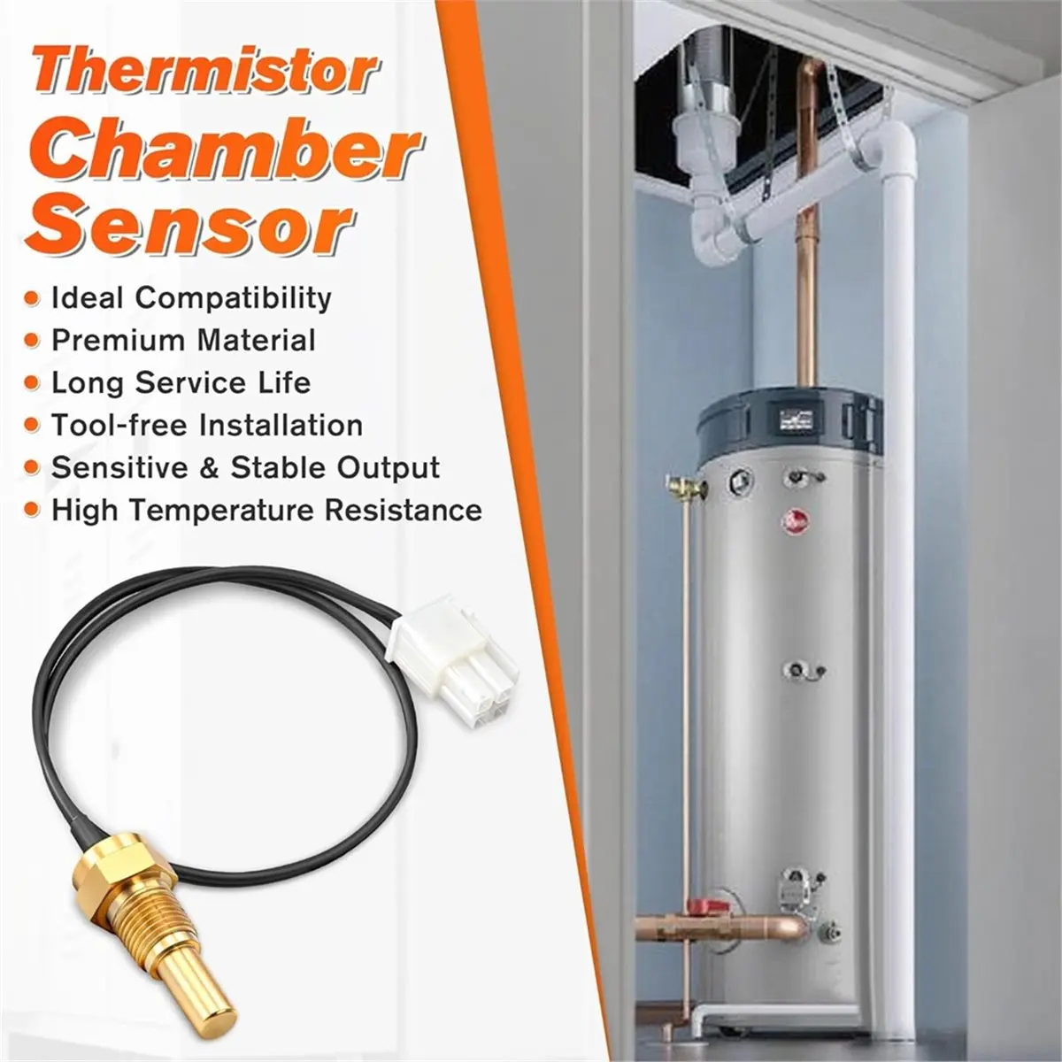 (A61K) 2 peças Sensor de Câmara de Aquecedor de Água AP19299 para Bombas de Calor Rheem, Substituição de Termistor para Aquecedores Sem Tanque Ultra Low Nox