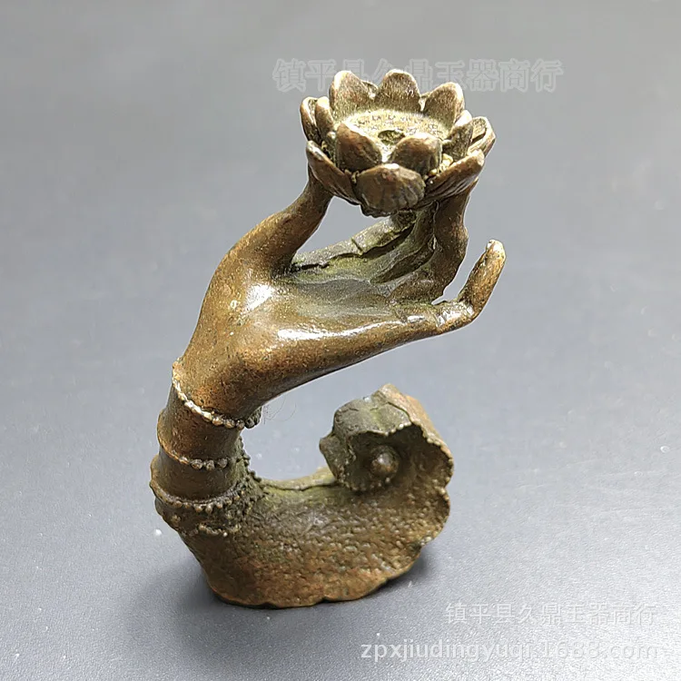 Antique Miscellaneous Collection: Ancient Buddha Hand Incense Insert, Brass Incense Burner Incense Insert, Home Furnishing