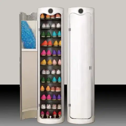 지능형 UV 살균 탈취제, 360 ° 회전 신발 캐비닛, 입구로 다층 원통형 보관, C 타입 충전식