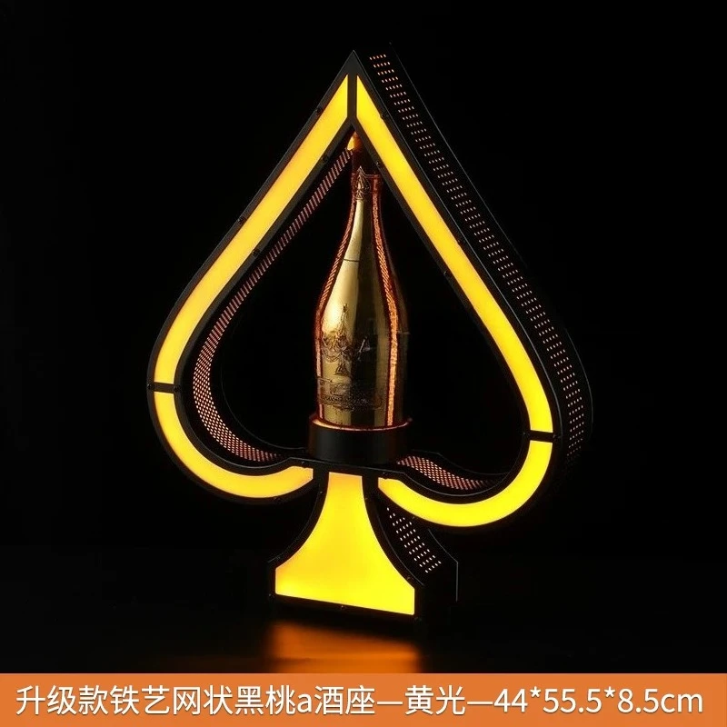 Iron Art LED Light Up Wine Bottle Display Stand, Illuminated Wine Rack for Bar Club Wedding Decor view 3