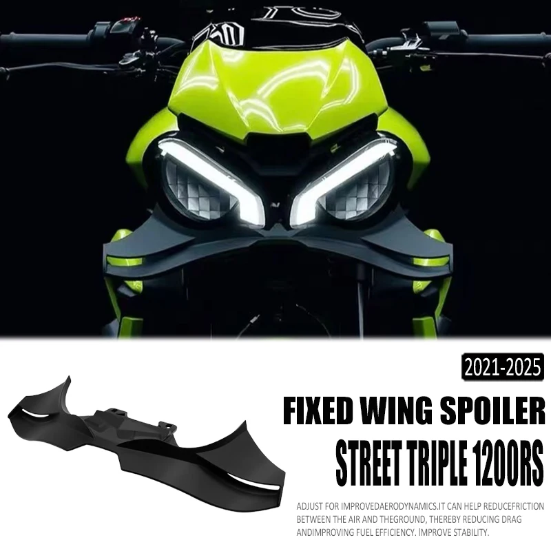 Motorcycle GP WING Front Beak Spoiler For Triumph Speed Triple 1200RS Front Lip Fixed Wing Winglet Downforce Deflector 2021-2025