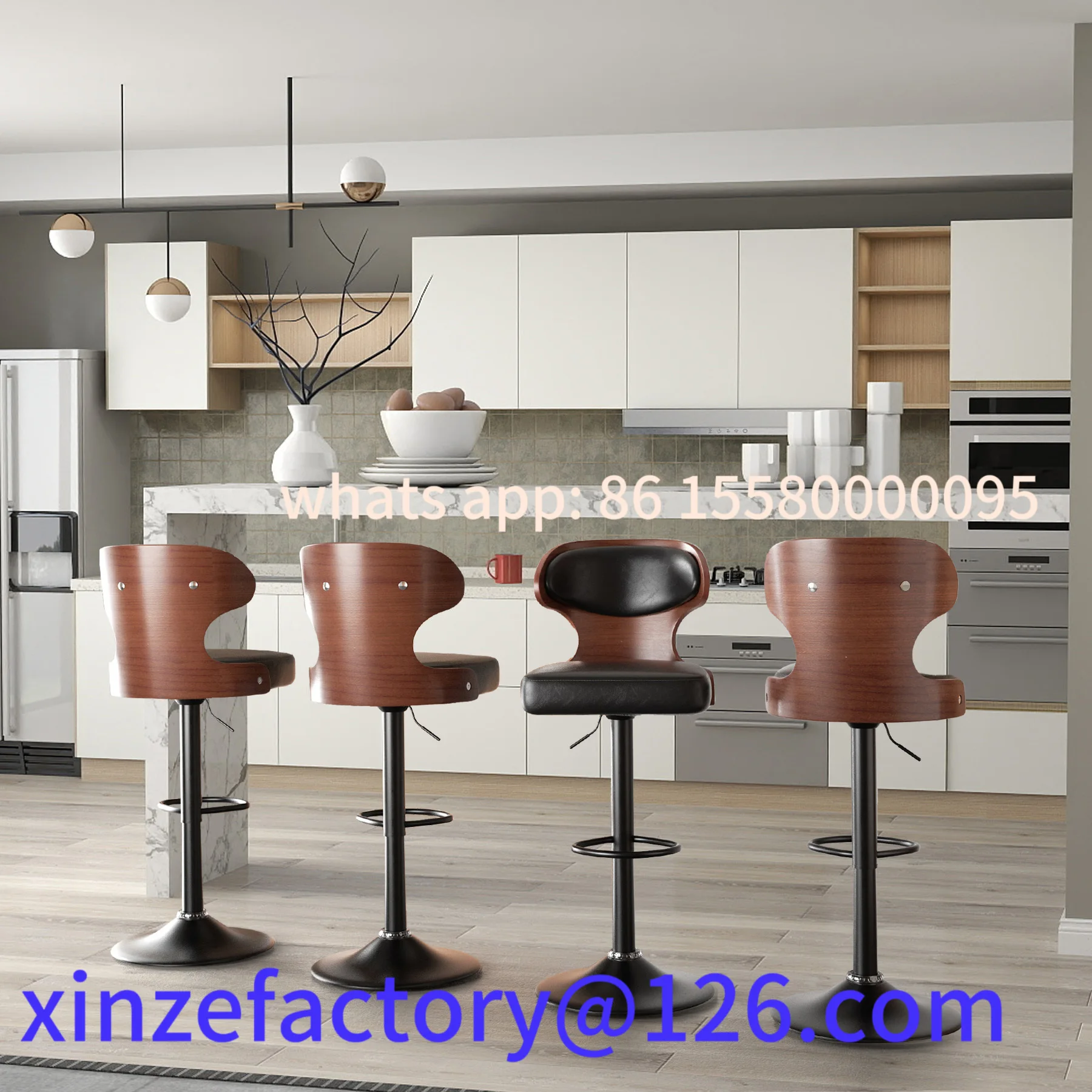 カスタマイズ可能な2脚のハイダイニングチェア、回転式調整バーチェア、キッチン、リビングルーム用ソフトパック背もたれ