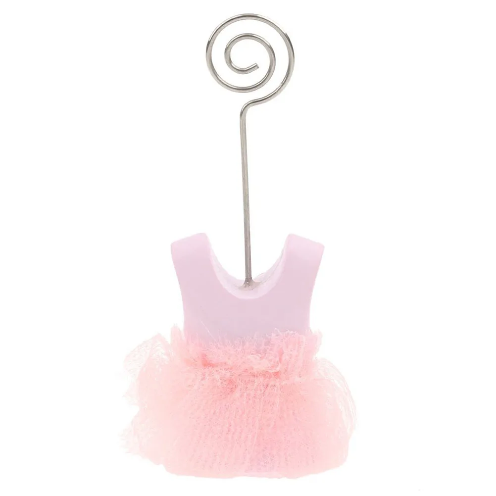 

6Pcs Table Memo Clip Holder Pink Desktop Document Organizer for Wedding Party Decor Bridal Shower Celebrations