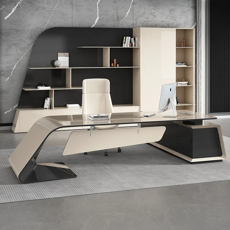 

Modern Design Office Desk Minimalist Aesthetic Nordic European Crafts Office Desk Luxury Reception Ufficio Commercial Furniture