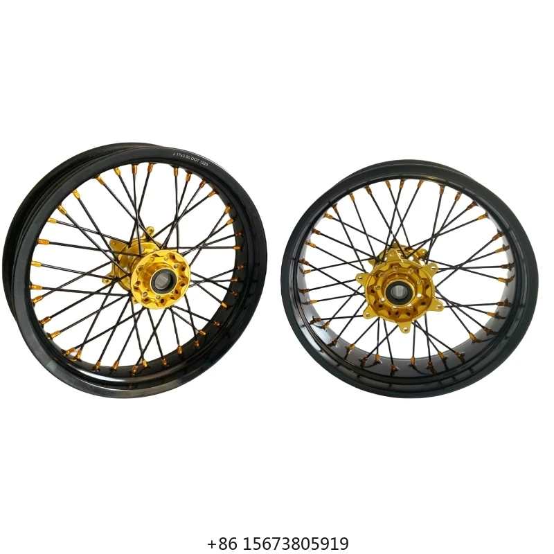 

High Quality 7075 Aluminum Alloy Motorcycles Wheels Set Factory Price MOQ 1 Supermotard for RMZ 250 450 450Z