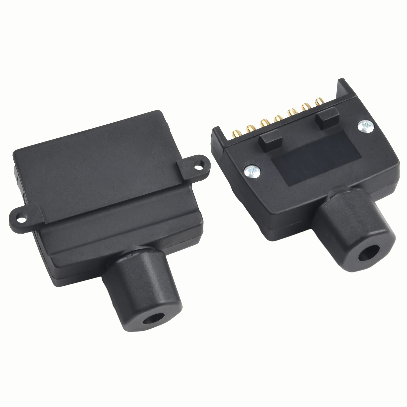 7 Pin Flat Trailer Plug Male & Female Socket Set Caravan Boat Adaptor Connector 12V DC Cross Slotted Copper Needles