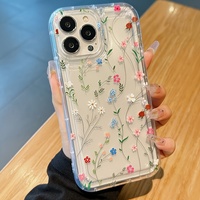 Colorful Floral Pattern Trendy Transparent Shockproof Phone Case for IPhone 16 15 14 13 12 11 Pro Max 7 8 Plus Cover