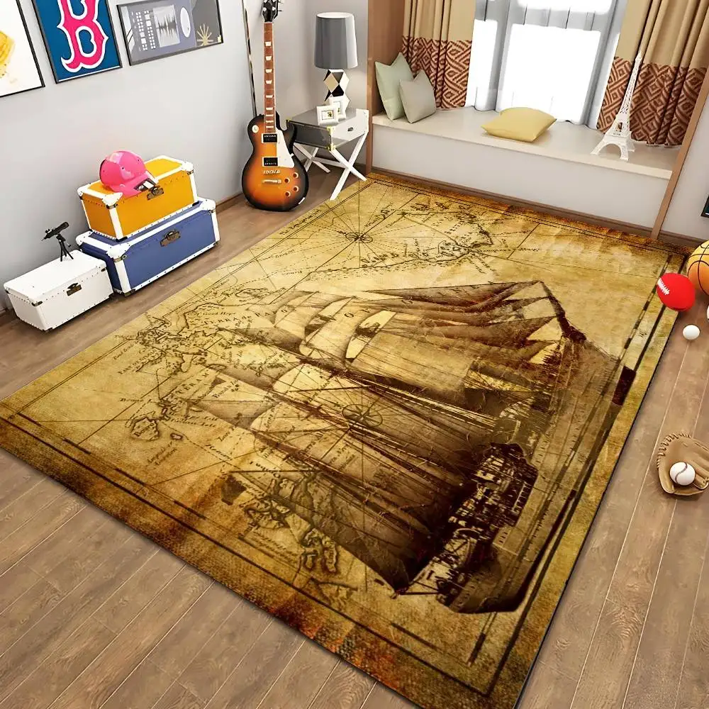 

Mairuige Old Map Floor Mat Printed Large Carpets Living Room And Bedroom Carpets Bathroom Anti Slip Door MATS Small Carpets