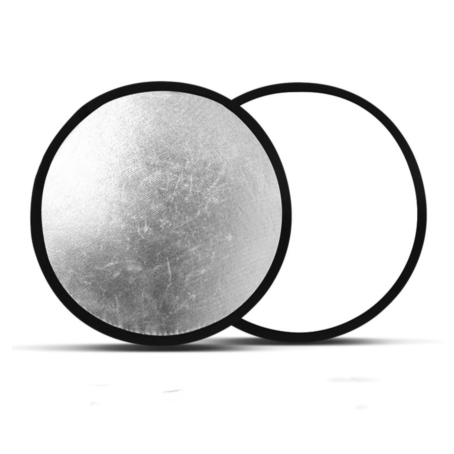 Reflektor reflektif 30cm, genggam 2 In 1 Multi cakram fotografi Studio foto Oval saku dapat dilipat portabel putih perak emas