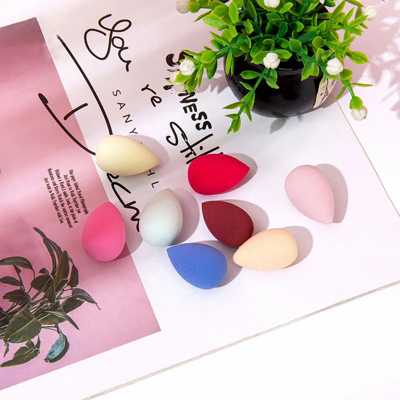 Mini esponja de 9 piezas, esponjas pequeñas para mezclar maquillaje, tamaño mini para base, apto para viajes, maquillaje natural, sin látex
