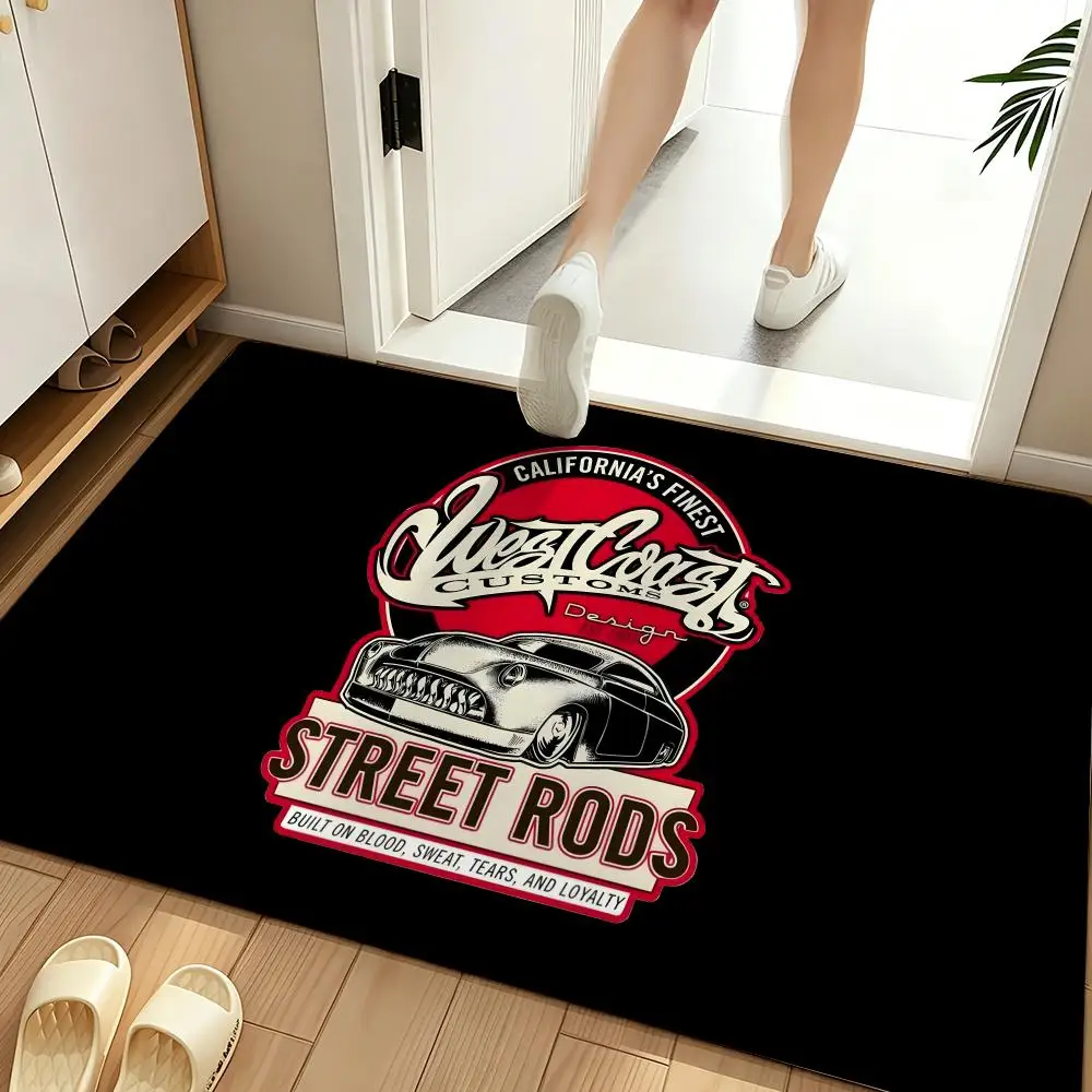AutoTune W-West Coast C-Customs Floor Mat Soft Flannel Entrance Door Mat Non Slip Absorbent Bathroom Bedroom Floor Rug
