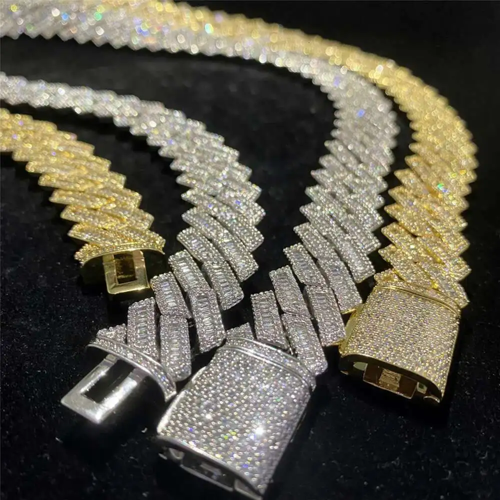 

Hip Hop 18mm Cuban Chains Sparkling Cz Rock Brass Cubic Zirconia Necklace Men's and Women's Jewelry Gifts