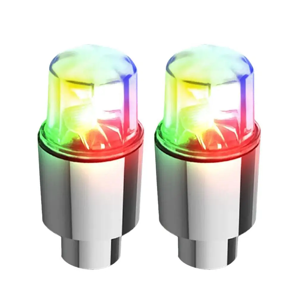 2PCS Auto Shining Car Auto Wheel Tire Tyre Light Hub Lamp Air Valve Stem LED Light With Cap Cover Car Styling Light