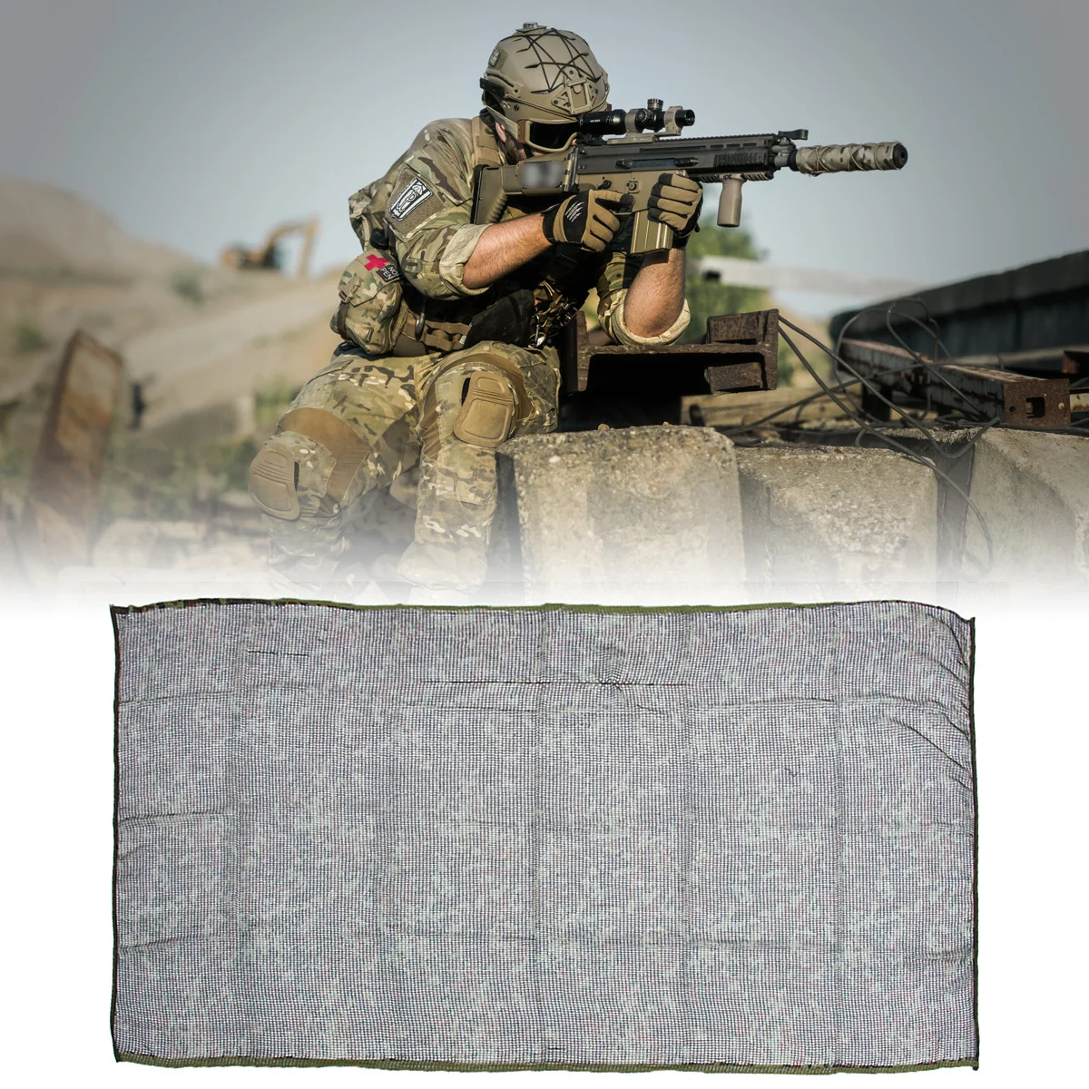 

Camouflage Mesh Scarf Elastic Abrasion-Resistant Outdoor Head Neck Wrap Cooling Mesh Sand Protection Multi-Purpose for Hiking