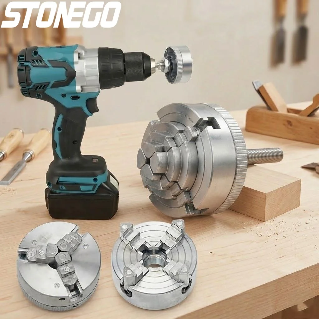 電動旋盤用ドリルチャック、ヘビーデューティーセルフセンタリングチャック、3-4爪、m12-x-1mmリンケージ付き、電動旋盤工具用