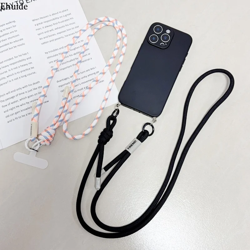 قابل للتعديل موضة مكافحة فقدان الهاتف الحبل 120 سنتيمتر Crossbody الرقبة الحبل شريط للرسغ آيفون 17 برو ماكس سلسلة حلقتين حبل