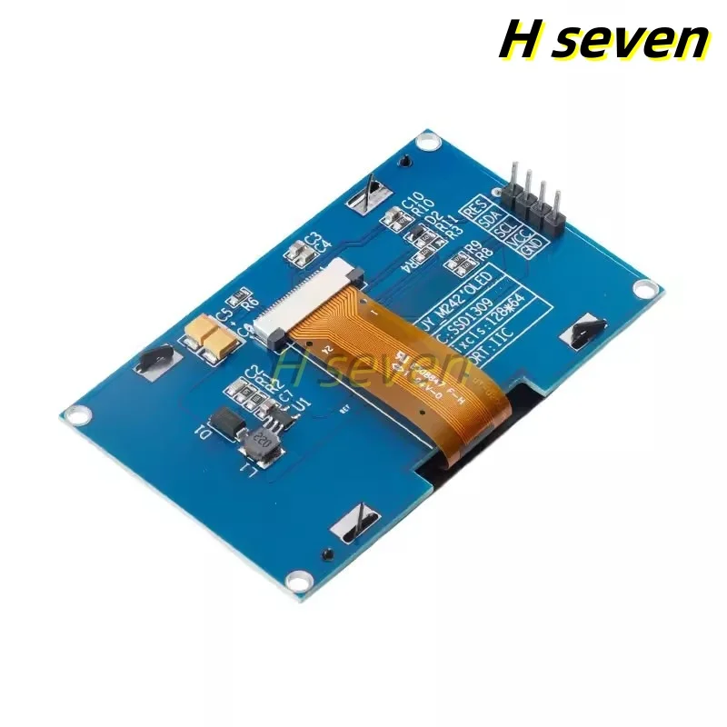 2.42 Cal wyświetlacz OLED moduł ekranu LCD rozdzielczość 128*64 SPI/interfejs IIC SSD1309 sterownik 4Pin 7Pin