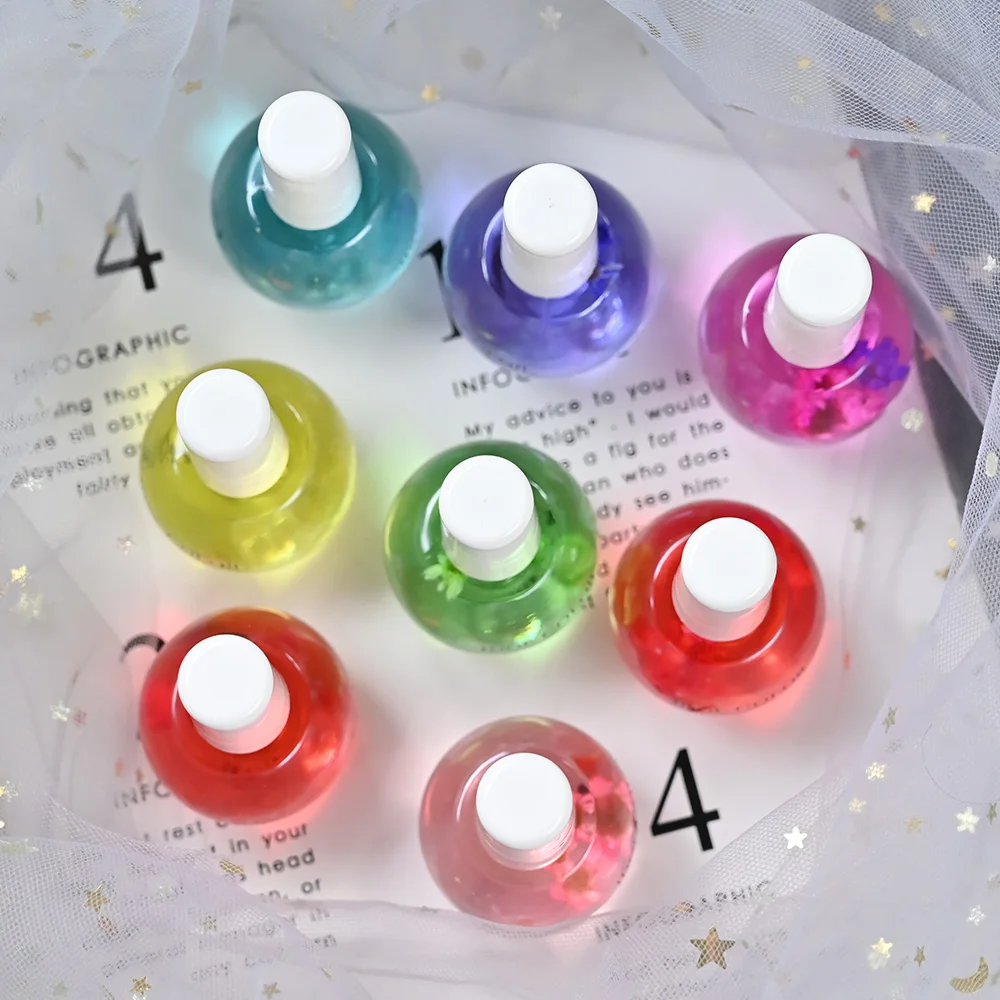 15 ml Nagelernährungsöl mit Frucht- und Blumenduft, klares Glas in Flaschen, feuchtigkeitsspendendes Nagelhautöl, natürliches Nagelhautenthärter-Pflegeöl