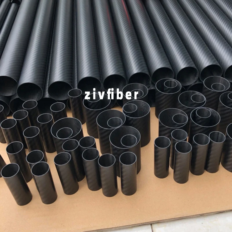 2pcs/lot 3K Carbon Fiber tube OD30 31 32 34 35 36 38 40 42 44 47 50 55 60 500mm length High Quality Twill Matte Wound Tube