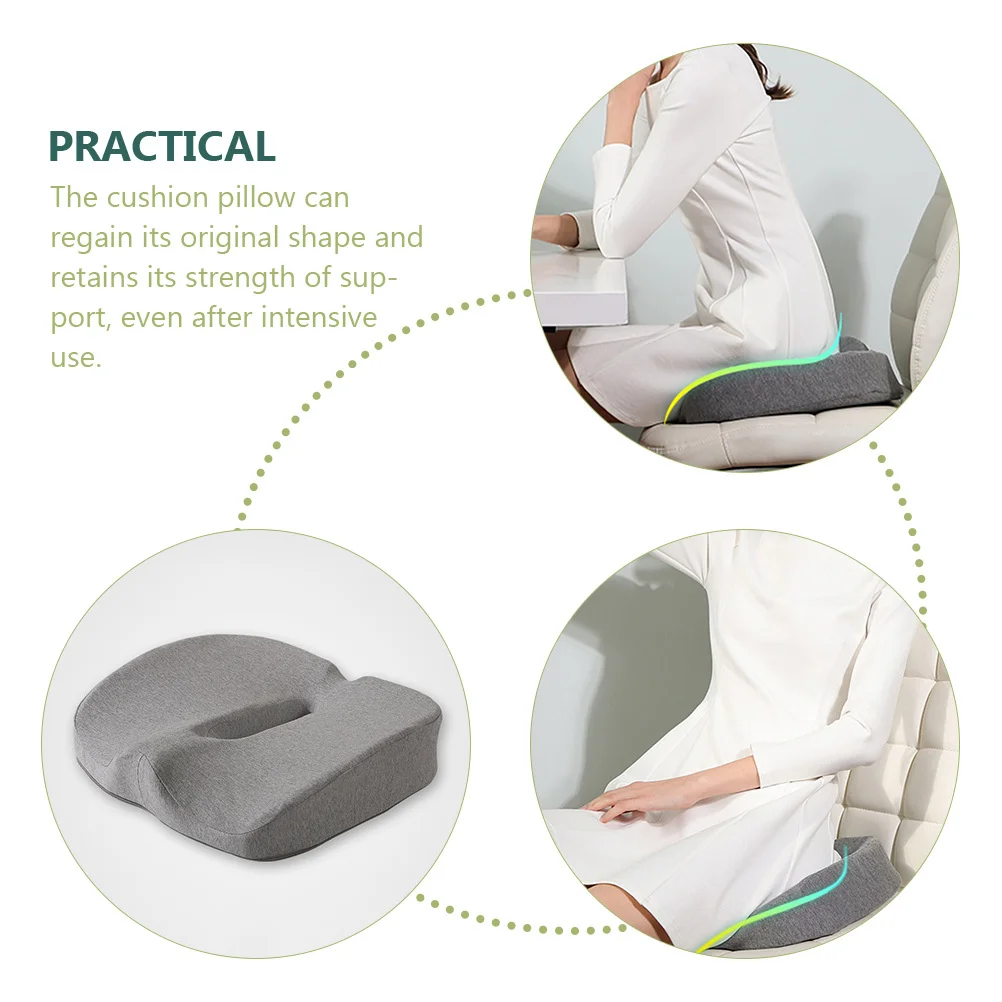 

Memory Foam Middle Hollow Seat Cushion Office Desk Chair Pillow Ergonomic Support Relieves Coccyx Hip Pressure