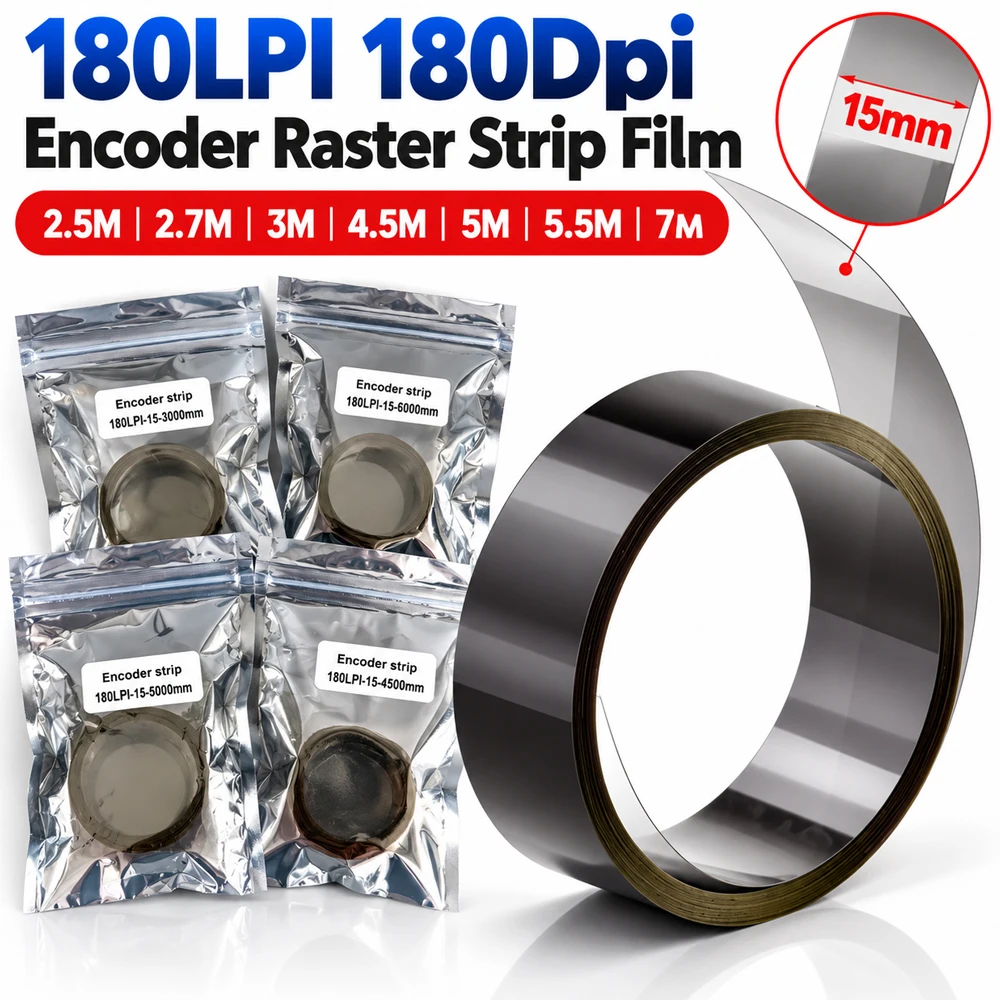 180LPI 180Dpi Encoder Raster Strip Film 2.5M 2.7M 4.5M 5M 15mm for Roland Allwin Human Printer Linear Bar Encoder Grating Tape