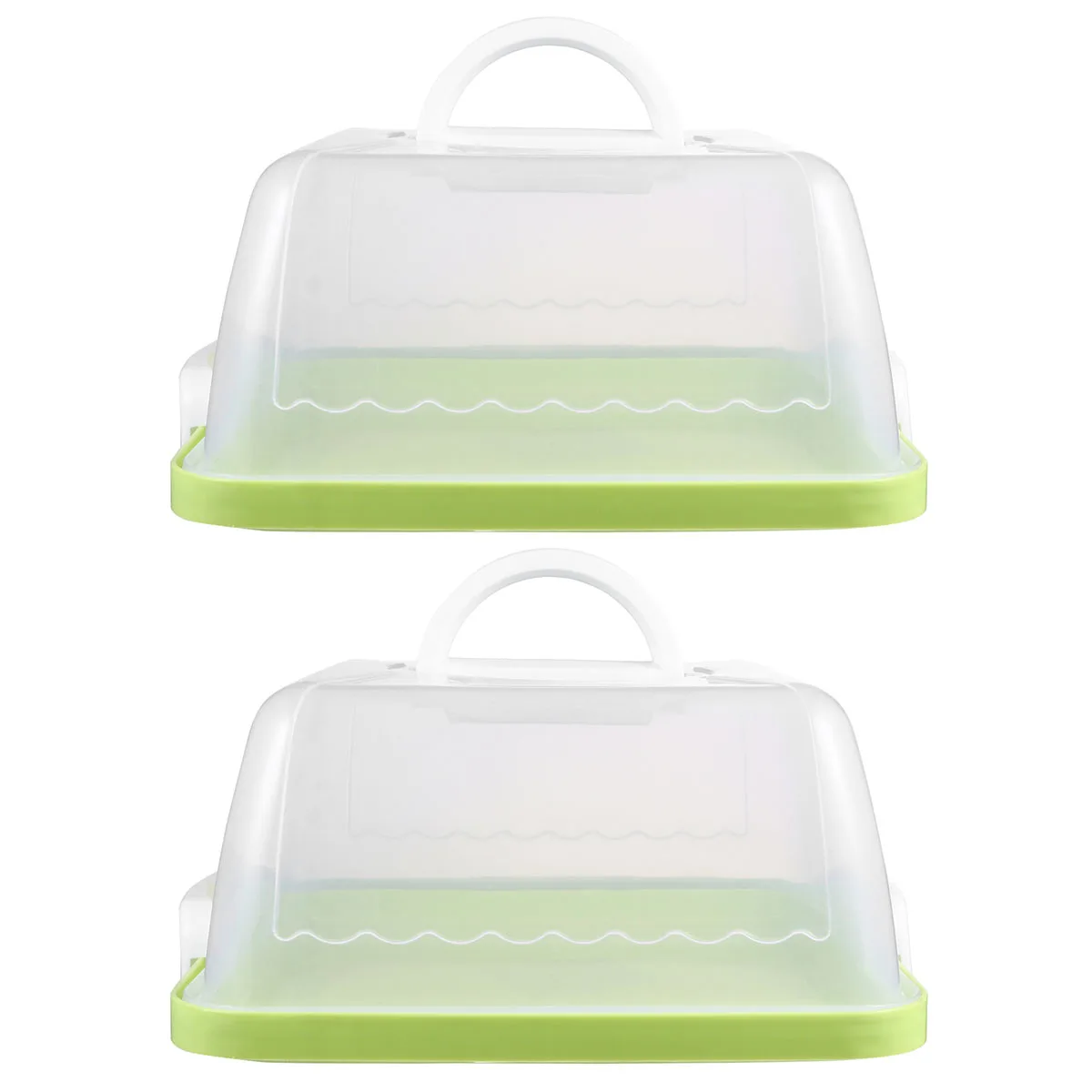 

2Pcs Cake Box Plastic Cupcake Container Saver Cover H Safe Transparent Lid Stylish Kitchen Bar Accessories